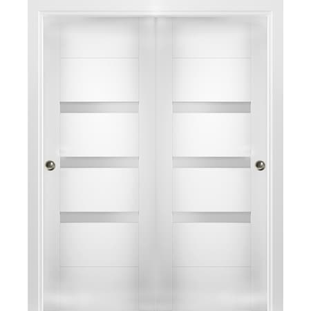Vdomdoors Double Barn Interior Door, 60" x 84", Gray SETE6900DBD-WS-6084